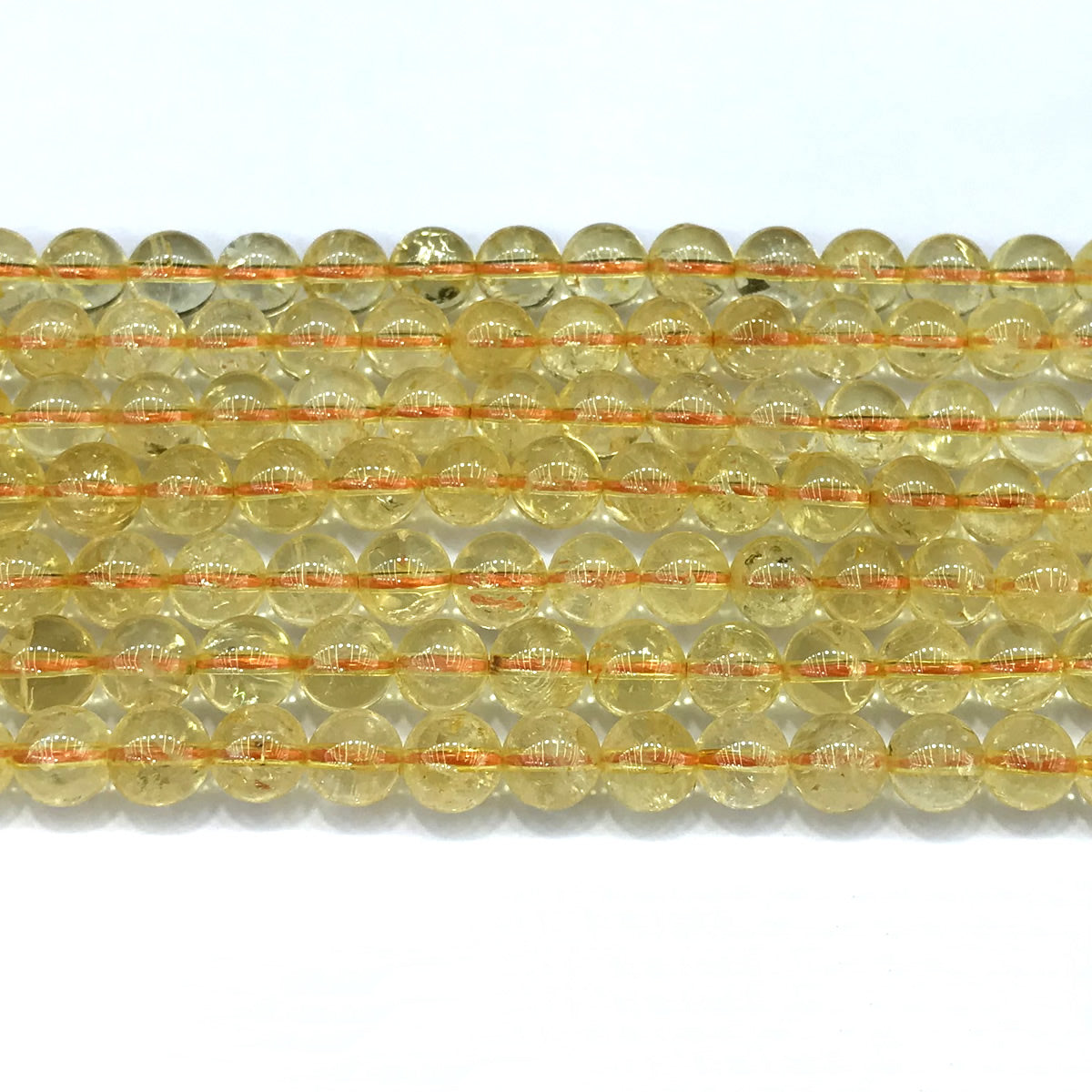 CCR10 Citrine Gemstone Beads Smooth Round 6mm 15" Strand