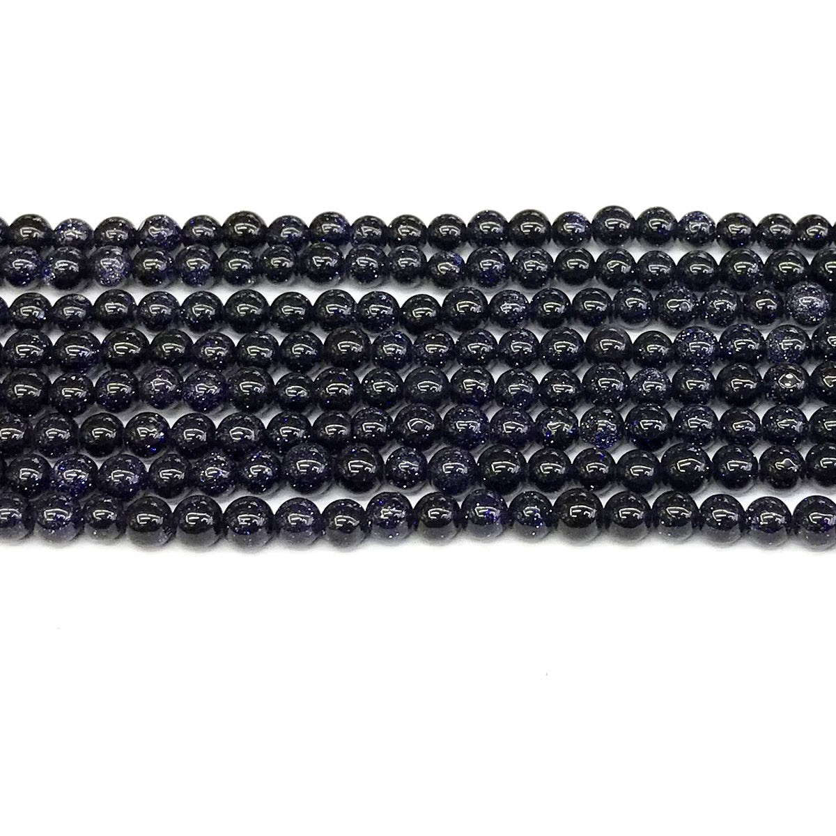 CGS17 Blue Goldstone Beads Smooth Round 4mm 15" Strand