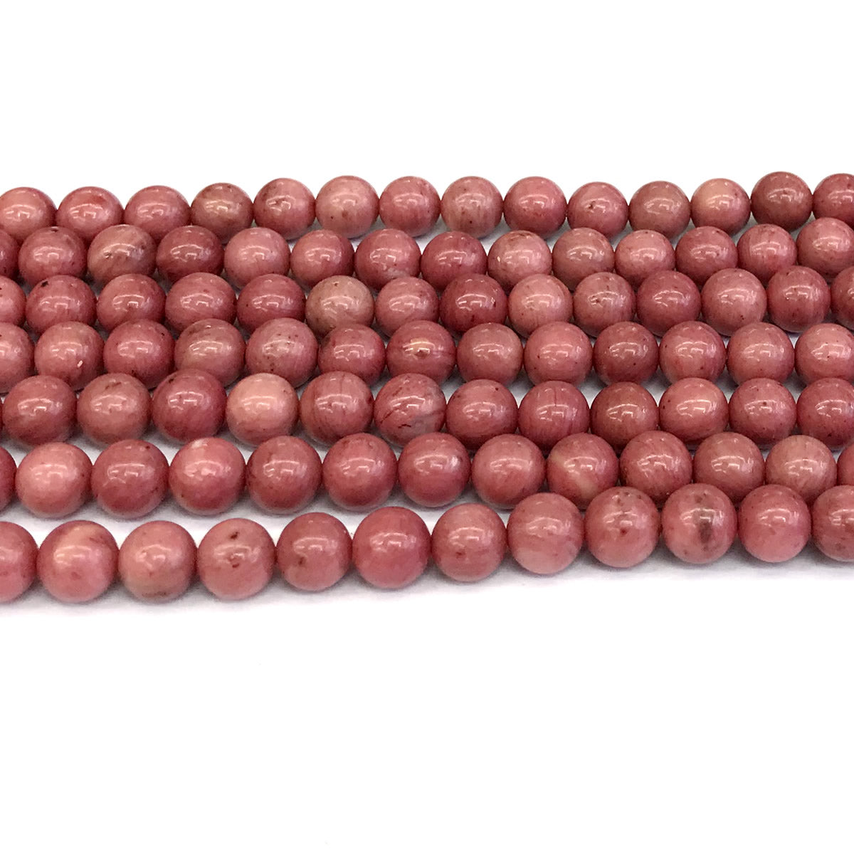 CJP418 Pink Wood Jasper Beads Smooth Round 6mm 15" Strand