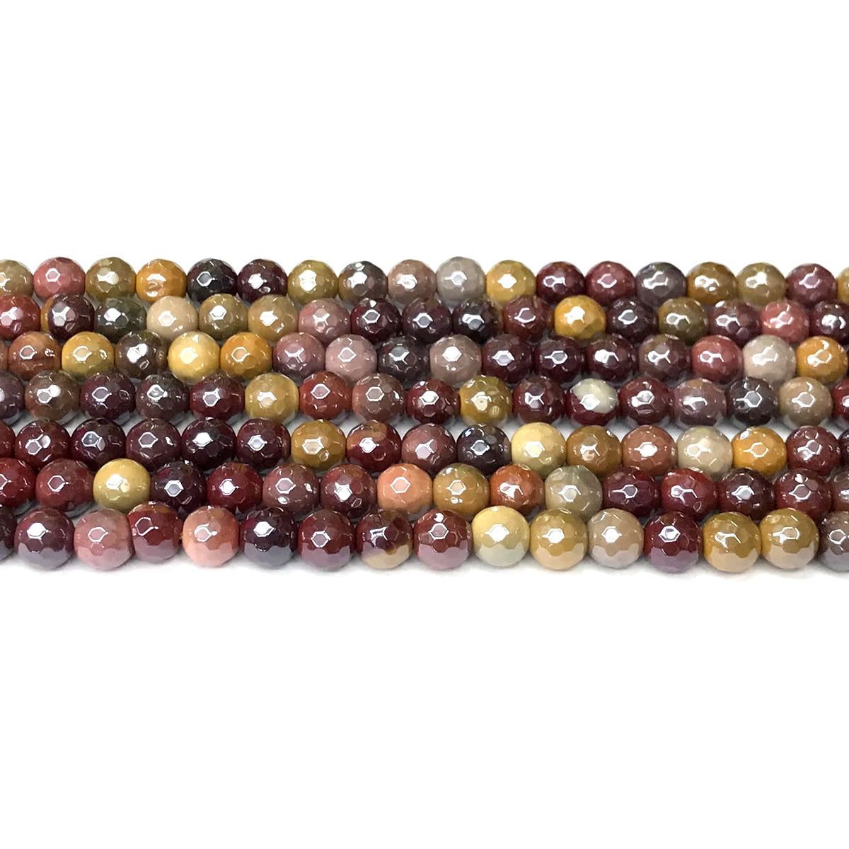 CMK30 Mookaite Beads Electroplated Faceted Round 6mm 15" Strand