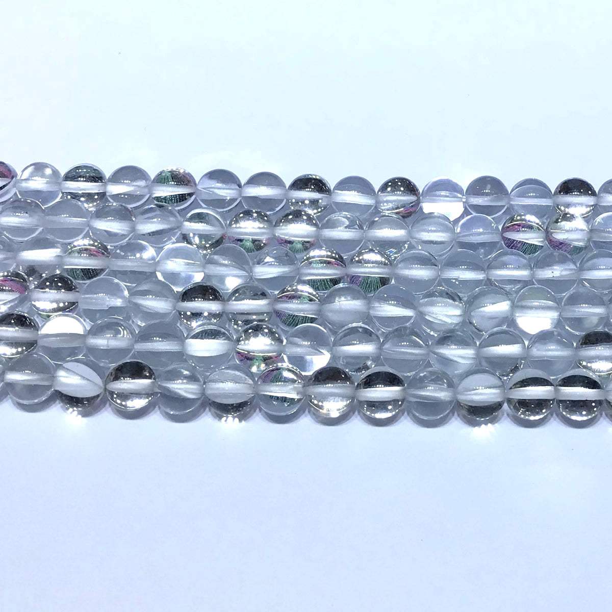 CMS200 Synthetic Moonstone Beads Smooth Round 6mm 15" Strand