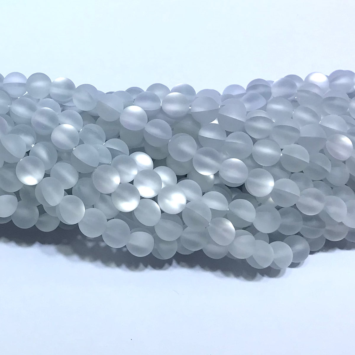 CMS205 Synthetic Moonstone Beads Matte Round 6mm 15" Strand