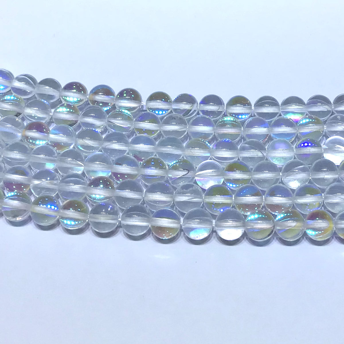 CMS210 Synthetic Moonstone Beads Smooth Round 6mm 15" Strand