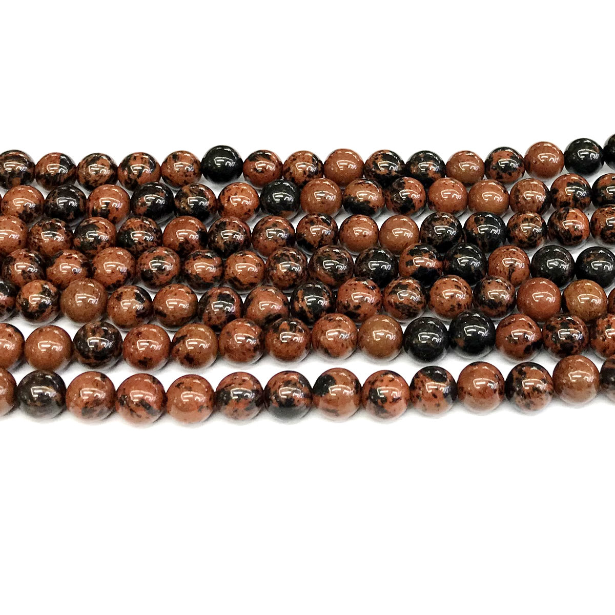 COB43 Mahogany Obsidian Beads Smooth Round 6mm 15" Strand