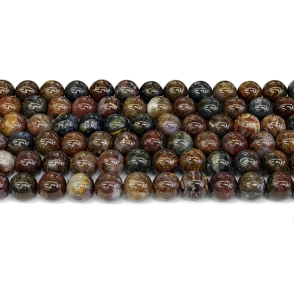 CPB12 Pietersite Gemstone Beads Smooth Round 8mm 15" Strand