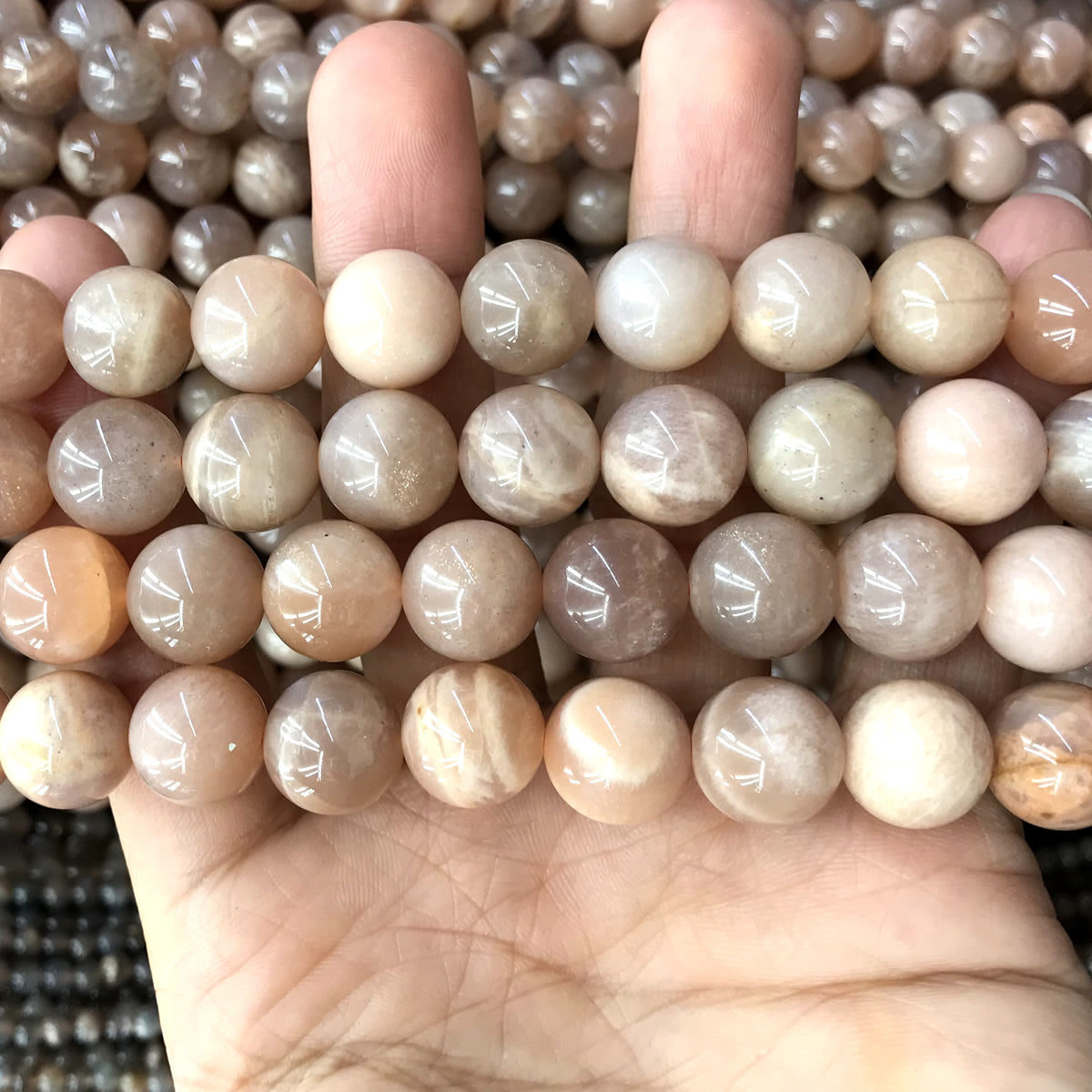 CSS39 Sunstone Beads Smooth Round 12mm 15" Strand
