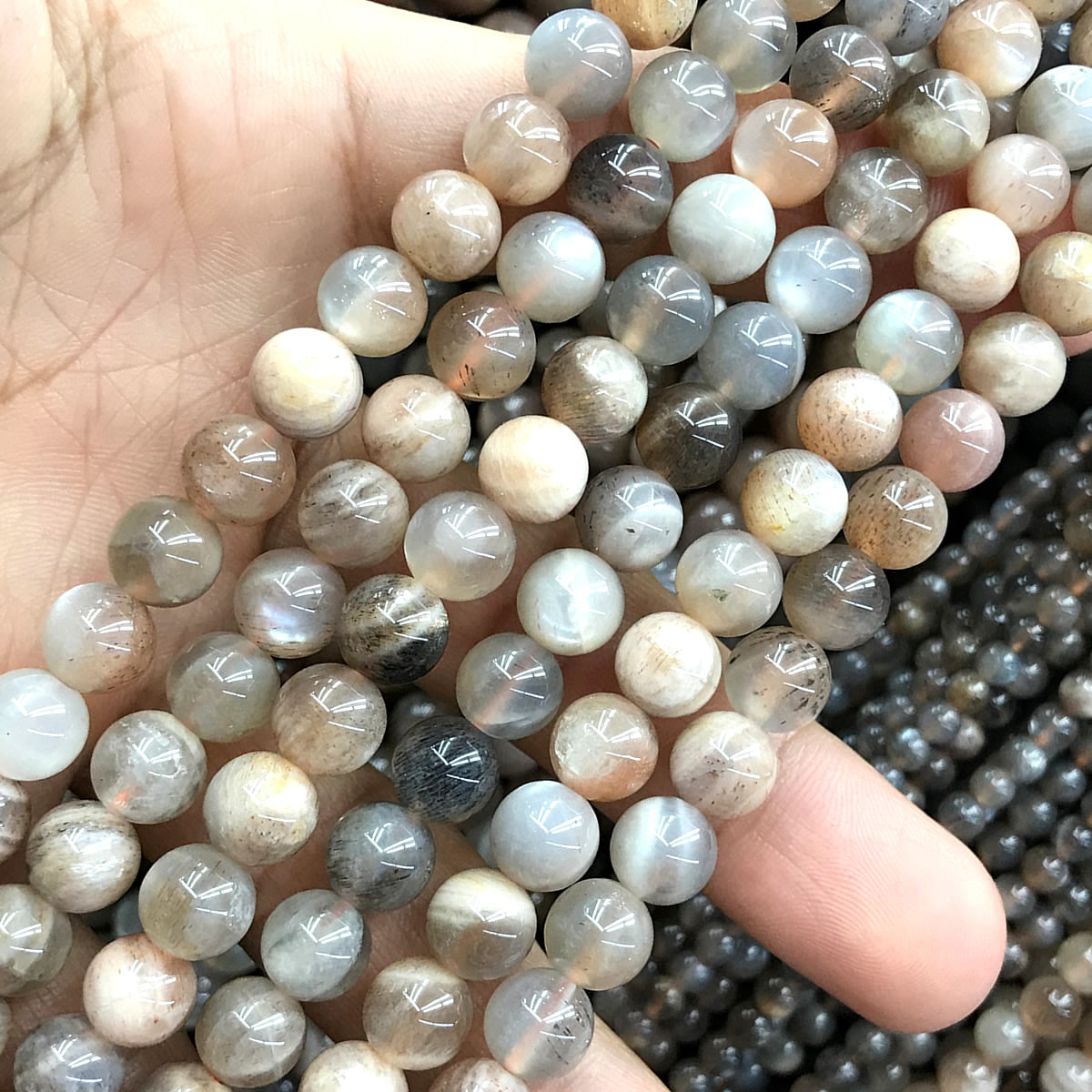 CSS60 Sunstone Beads Smooth Round 8mm 15" Strand