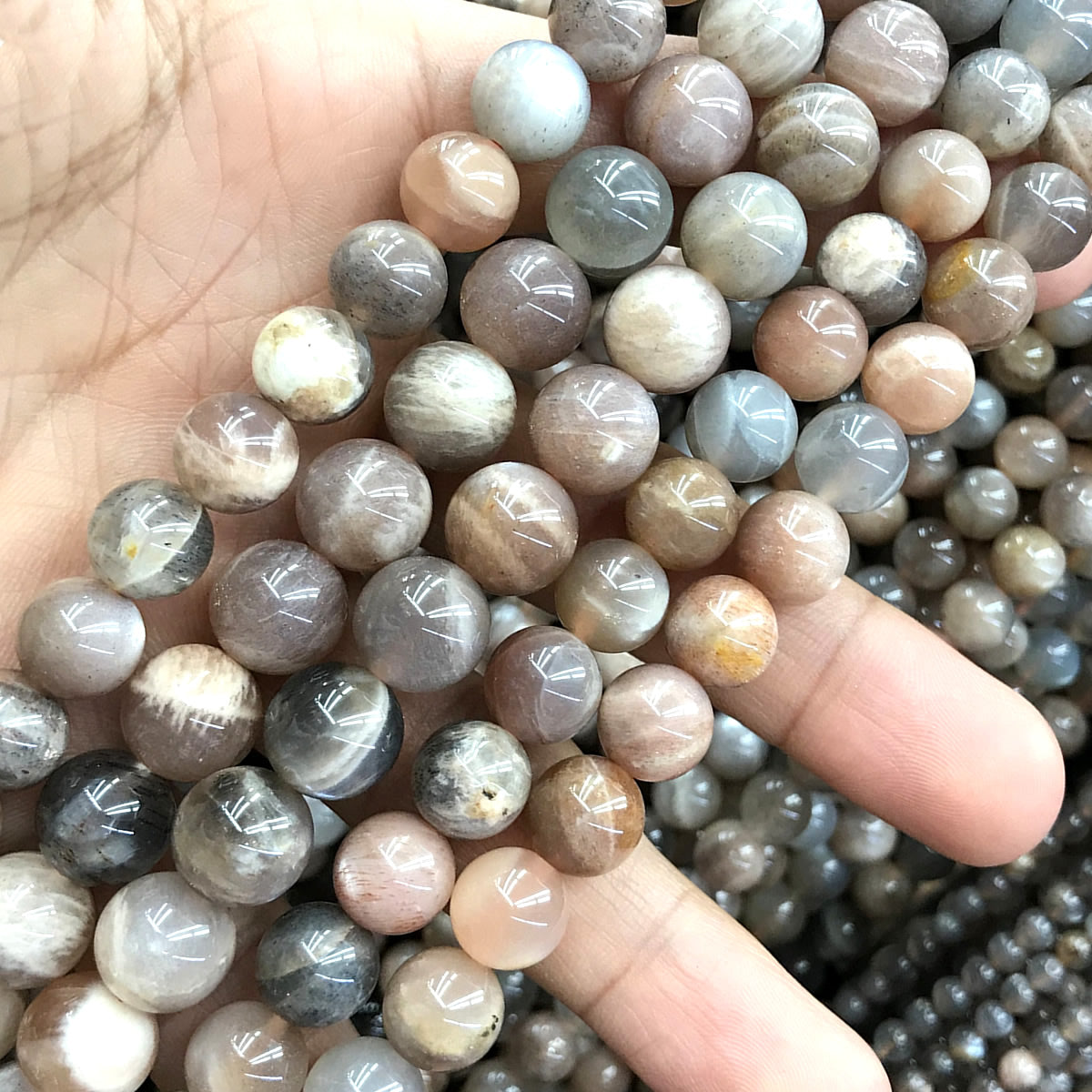 CSS61 Sunstone Beads Smooth Round 10mm 15" Strand