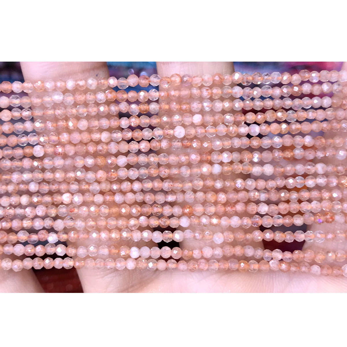 CTG104 Golden Sunstone Beads Faceted Round 2mm 15" Strand