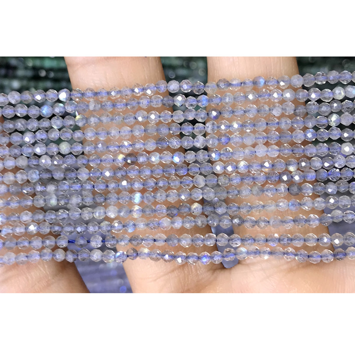 CTG105 Labradorite Gemstone Beads Faceted Round 2mm 15" Strand