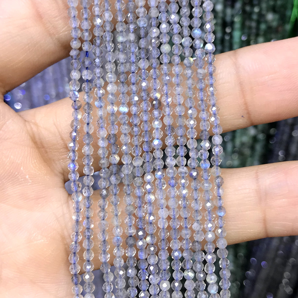 CTG105 Labradorite Gemstone Beads Faceted Round 2mm 15" Strand