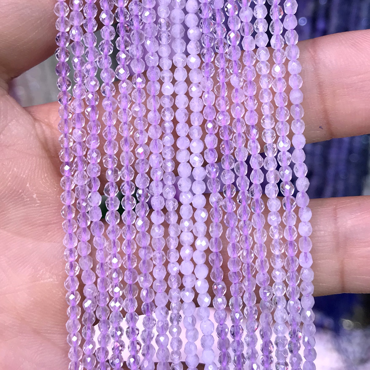 CTG116 Lavender amethyst Beads Faceted Round 2mm 15" Strand
