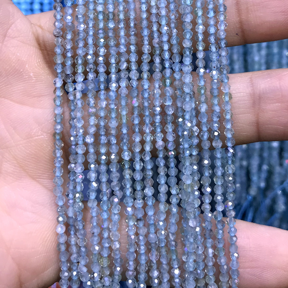 CTG120 Apatite Gemstone Beads Faceted Round 2mm 15" Strand