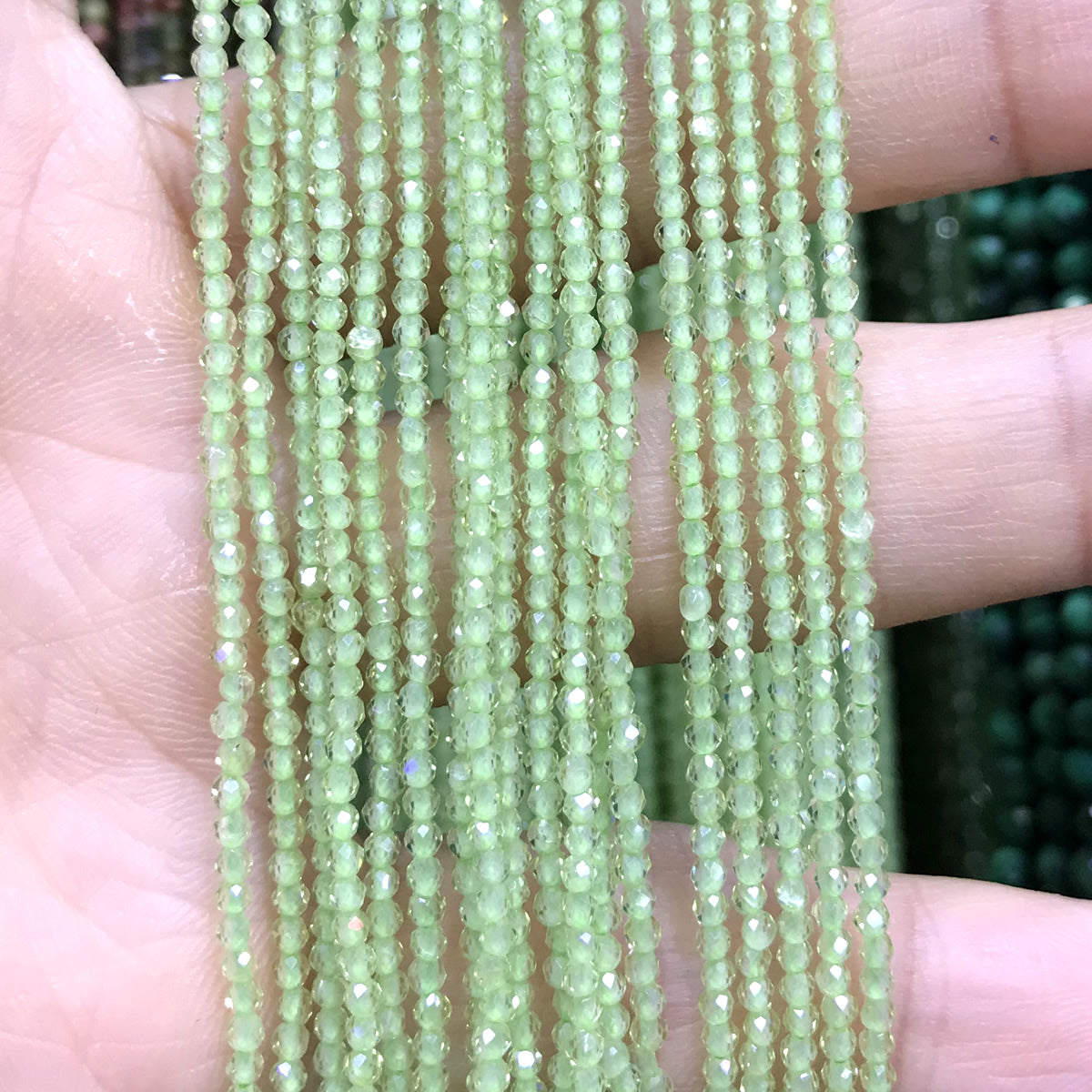 CTG125 Peridot Gemstone Beads Faceted Round 2mm 15" Strand