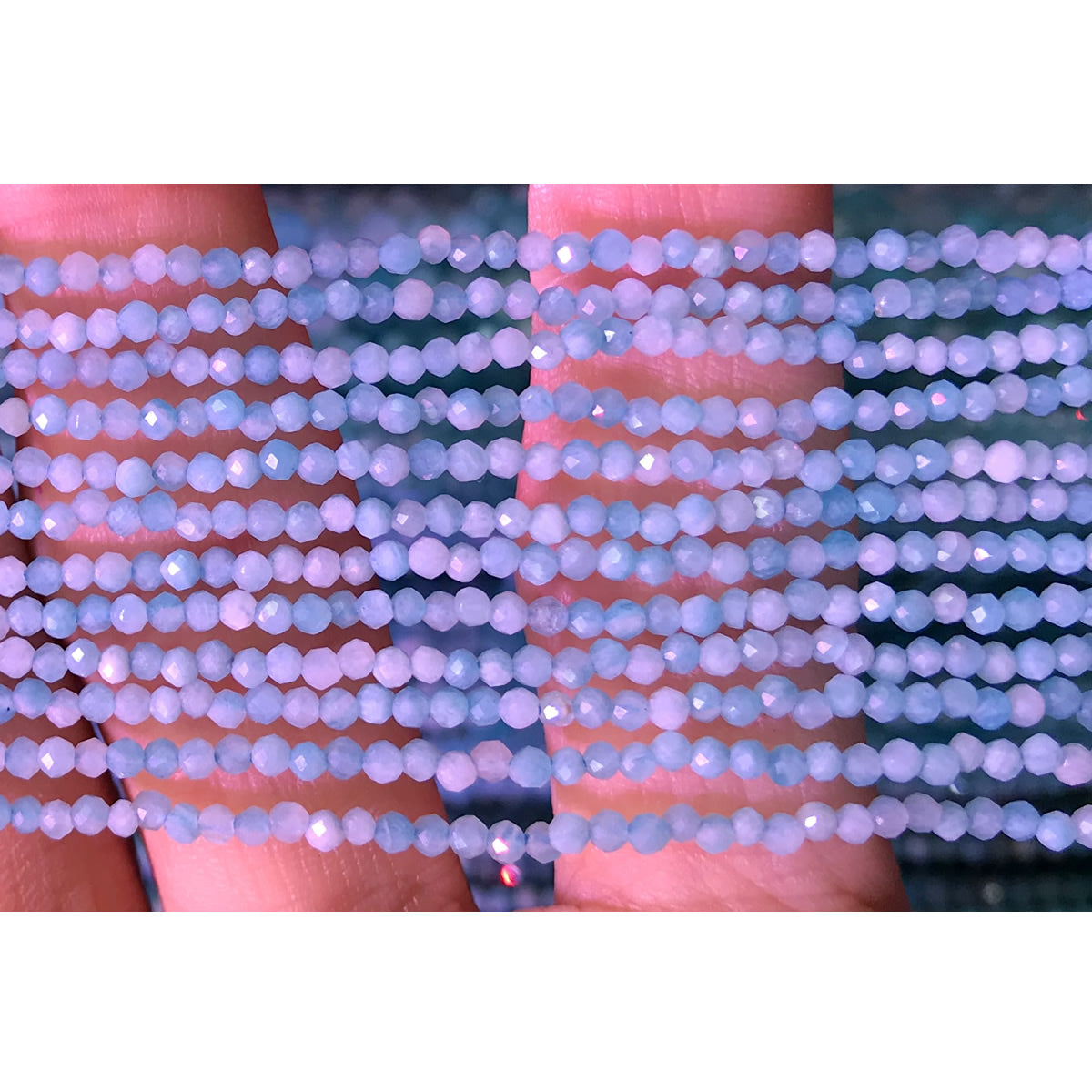 CTG145 Amazonite Gemstone Beads Faceted Round 2mm 15" Strand
