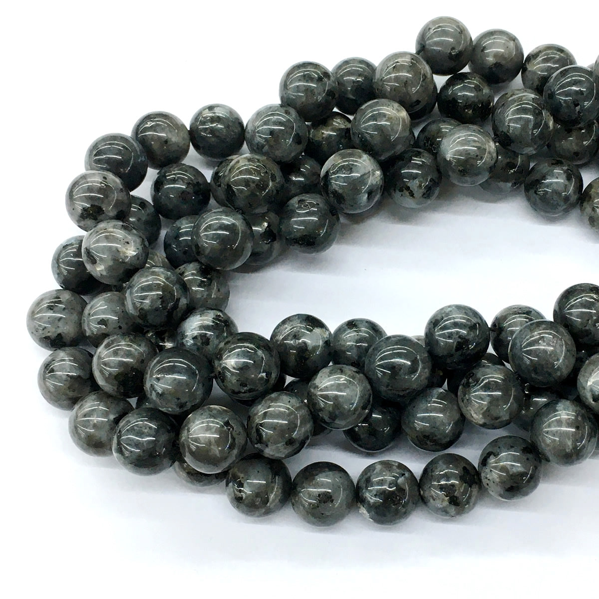 CLB59 Black Labradorite Beads Smooth Round 12mm 15.5" Strand