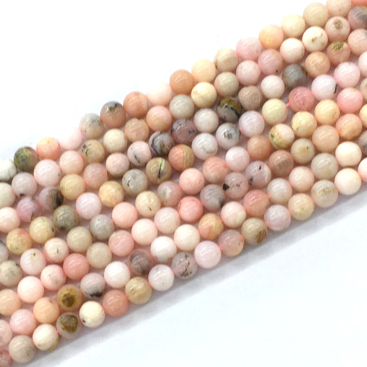 COP19 Pink Opal Gemstone Beads Smooth Round 6mm 15.5" Strand