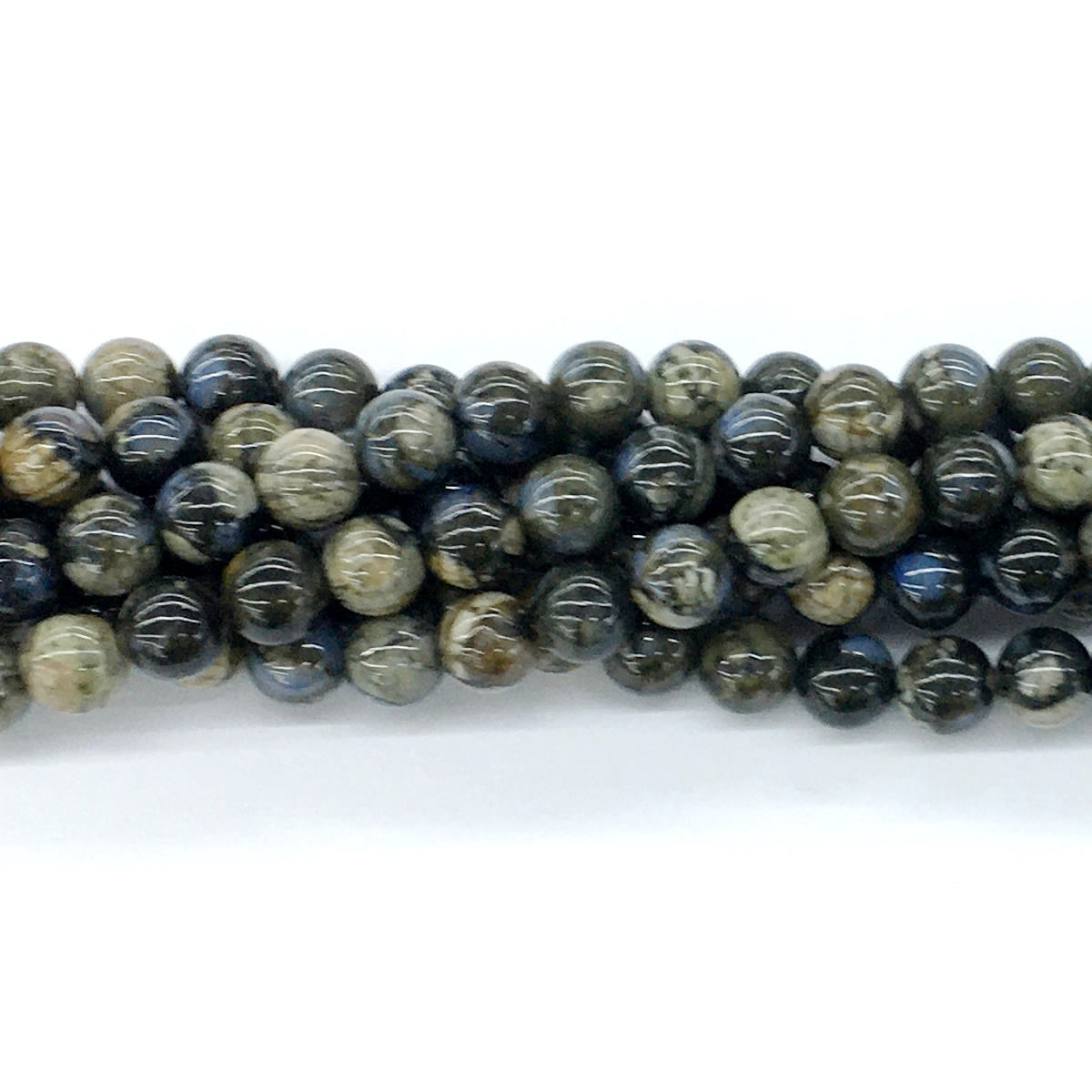 COP45 Grey Opal Gemstone Beads Smooth Round 8mm 15.5" Strand