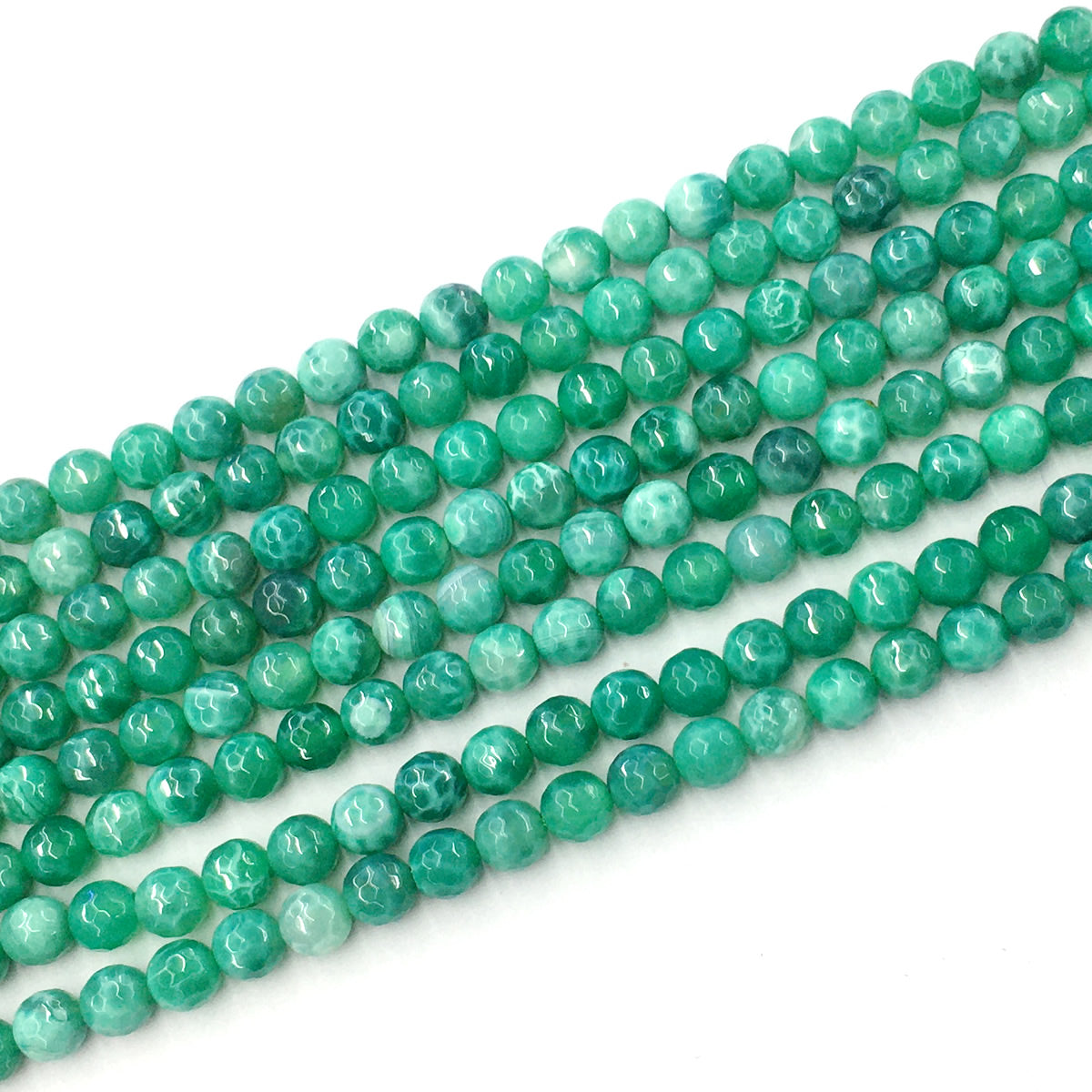 CAG31 Peafowl Agate Beads Faceted Round 6mm 15.5" Strand