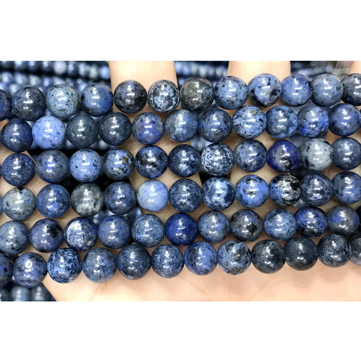 CDU36 Grade A Dumortierite Beads Smooth Round 8mm 15" Strand