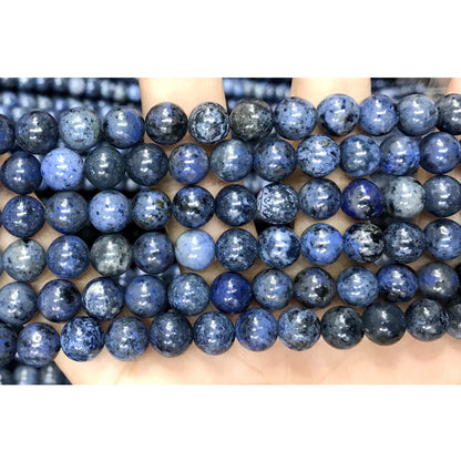 CDU36 Grade A Dumortierite Beads Smooth Round 8mm 15" Strand