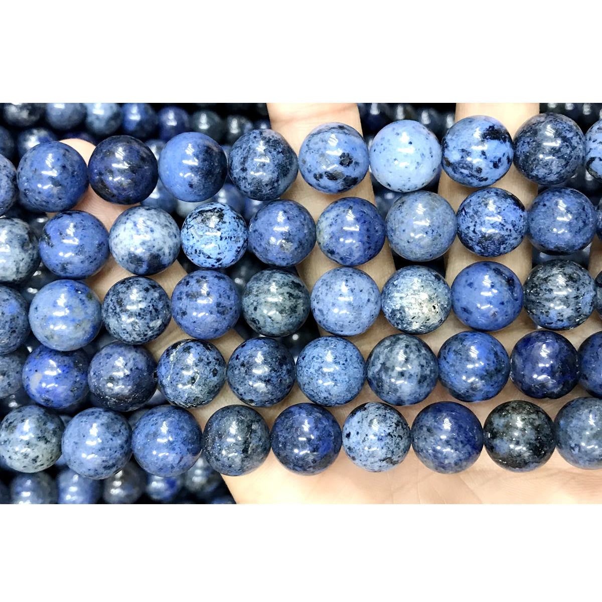 CDU38 Grade A Dumortierite Beads Smooth Round 12mm 15" Strand