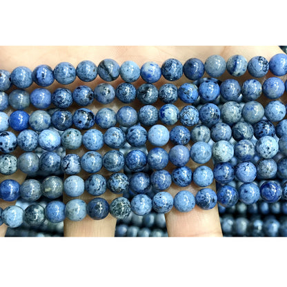 CDU43 Grade AA Dumortierite Beads Smooth Round 6mm 15" Strand