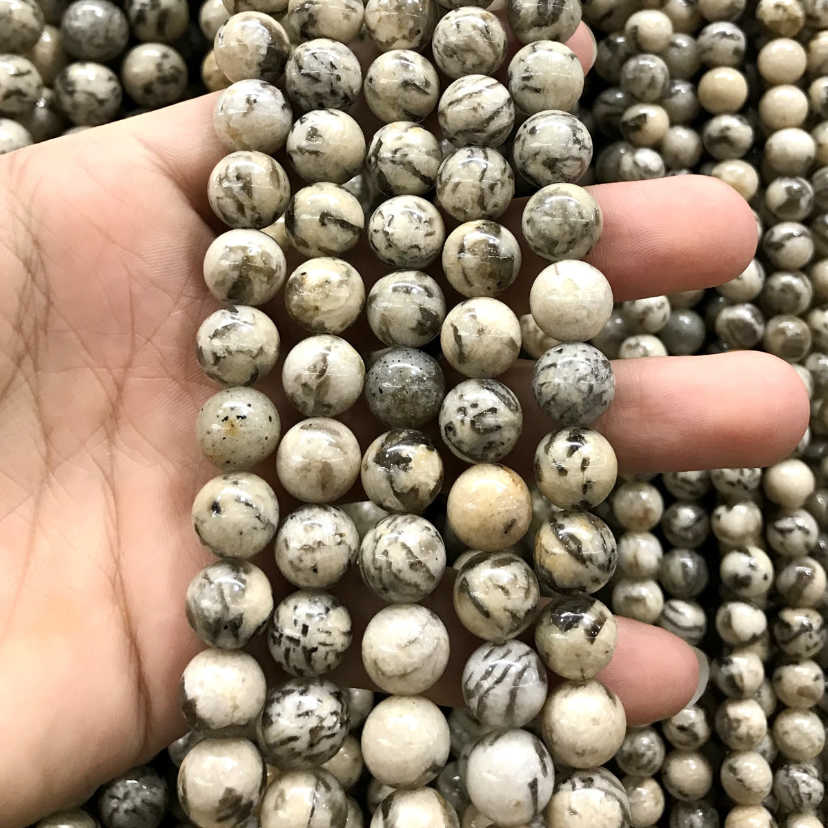 CFS04 Feldspar Gemstone Beads Smooth Round 10mm 15" Strand