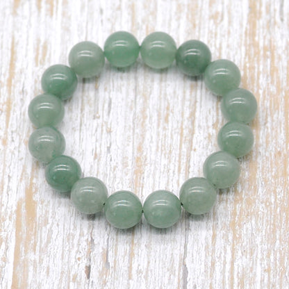 CGB39 Green Aventurine Jade Beads Stretch Bracelet Smooth Round 10mm 12mm