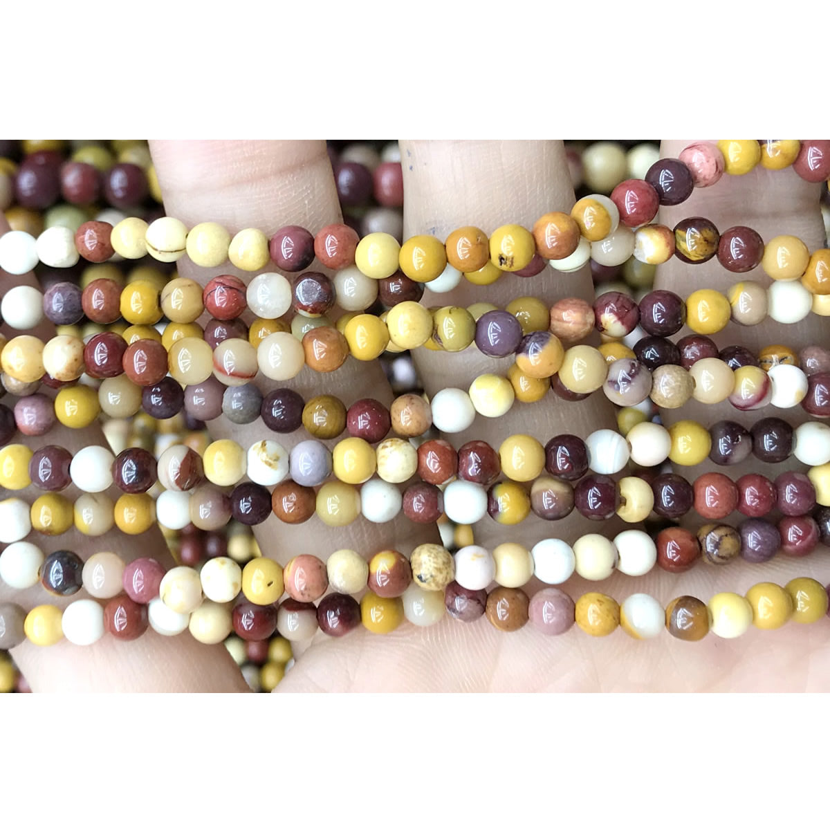 CMK18 Mookaite Gemstone Beads Smooth Round 4mm 15" Strand