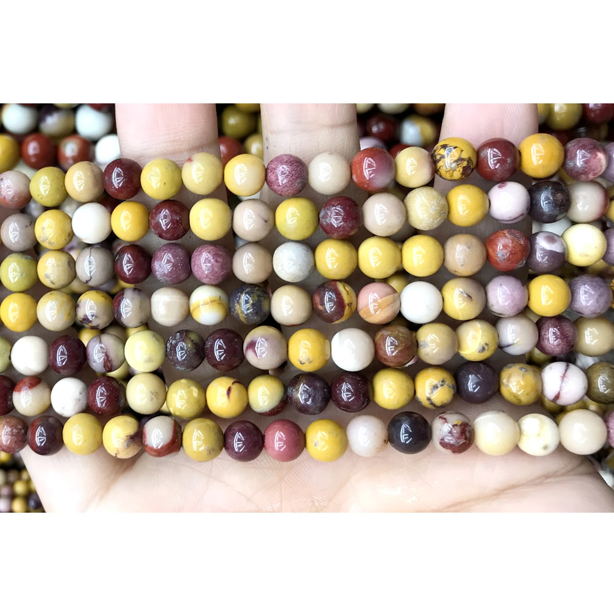 CMK19 Mookaite Gemstone Beads Smooth Round 6mm 15" Strand