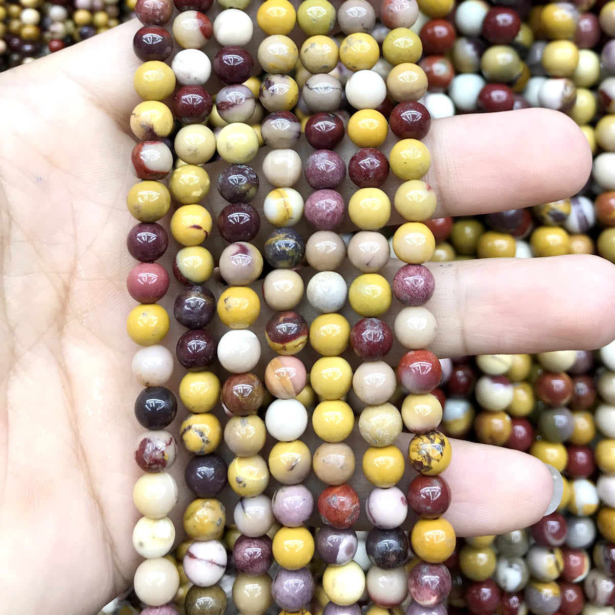 CMK19 Mookaite Gemstone Beads Smooth Round 6mm 15" Strand