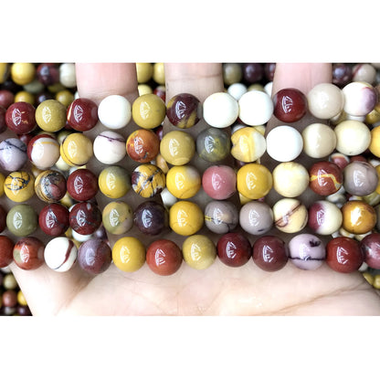 CMK20 Mookaite Gemstone Beads Smooth Round 8mm 15" Strand