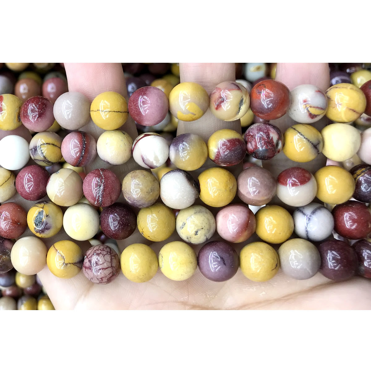 CMK21 Mookaite Gemstone Beads Smooth Round 10mm 15" Strand