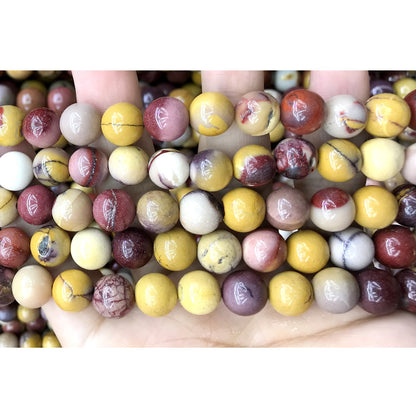 CMK21 Mookaite Gemstone Beads Smooth Round 10mm 15" Strand