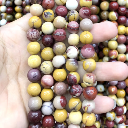 CMK21 Mookaite Gemstone Beads Smooth Round 10mm 15" Strand