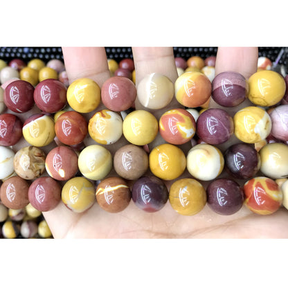 CMK22 Mookaite Gemstone Beads Smooth Round 12mm 15" Strand