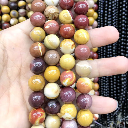 CMK22 Mookaite Gemstone Beads Smooth Round 12mm 15" Strand