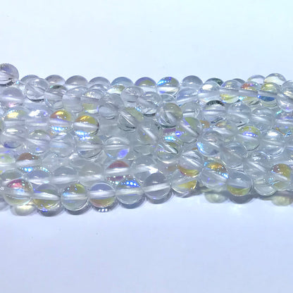 CMS213 Synthetic Moonstone Beads Smooth Round 12mm 15" Strand