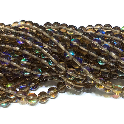 CMS332 Synthetic Moonstone Beads Smooth Round 10mm 15" Strand