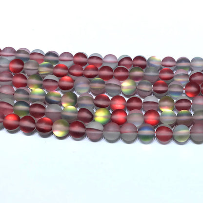 CMS425 Synthetic Moonstone Beads Matte Round 6mm 15" Strand
