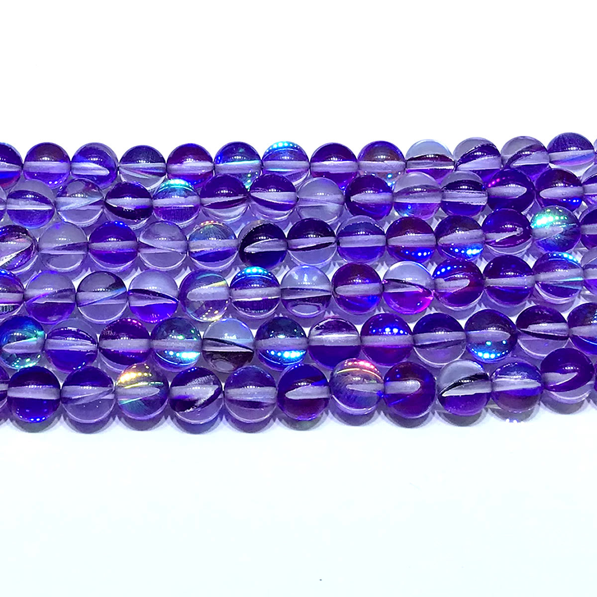 CMS483 Synthetic Moonstone Beads Smooth Round 12mm 15" Strand