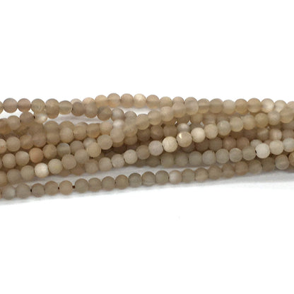 CMS58 Moonstone Gemstone Beads Matte Round 4mm 15.5" Strand