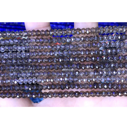 CRB37 Smoky Quartz Beads Faceted Rondelle 2.5x4mm 15" Strand