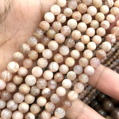 CSS36 Sunstone Beads Smooth Round 6mm 15" Strand