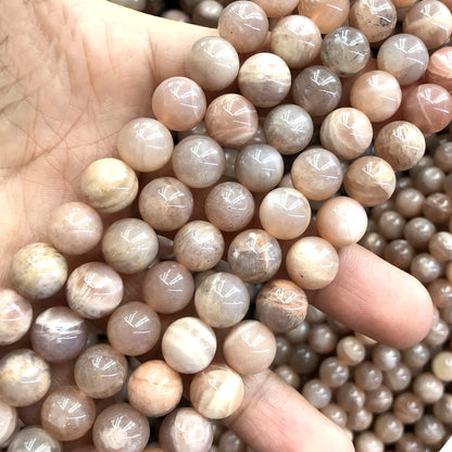 CSS38 Sunstone Beads Smooth Round 10mm 15" Strand