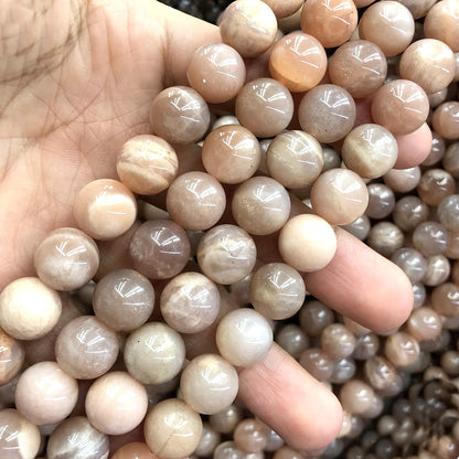 CSS39 Sunstone Beads Smooth Round 12mm 15" Strand