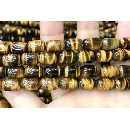 CTE190 Yellow Tiger Eye Beads Drum 8*12mm 15" Strand