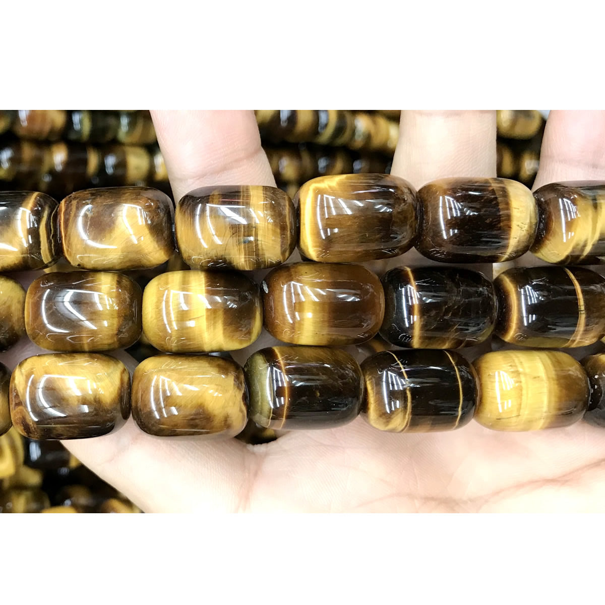 CTE193 Yellow Tiger Eye Beads Drum 13*18mm 15" Strand