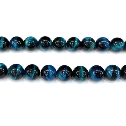 CTE315 Blue Tiger Eye Beads Smooth Round 14mm 15" Strand